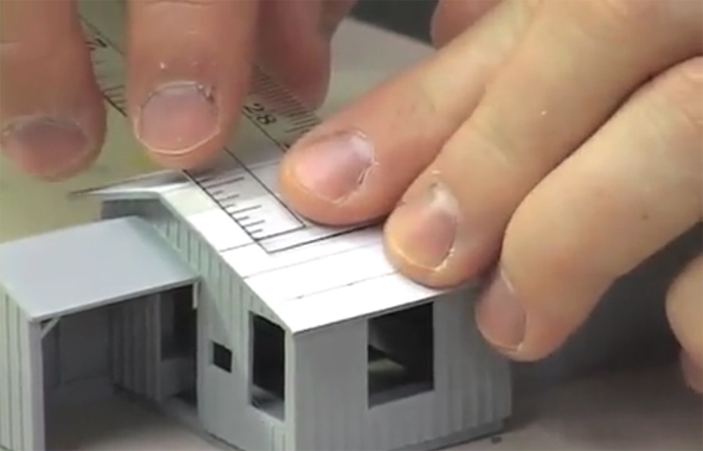 Model structure with paper roof