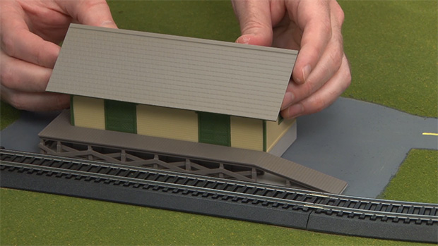 Family Train Layout install buildings and roads