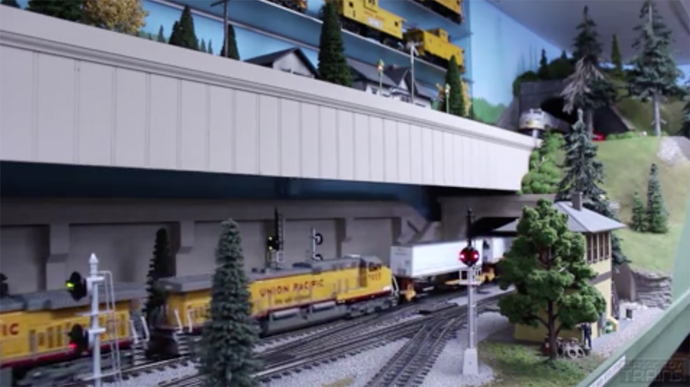 Donald Keiser models the mighty Union Pacific in 12 x 30 feet