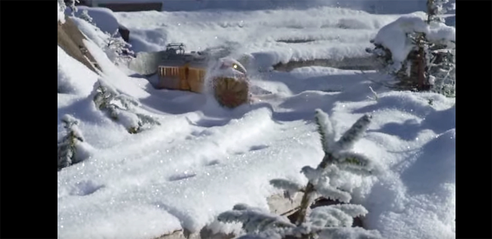 A snowblower at work