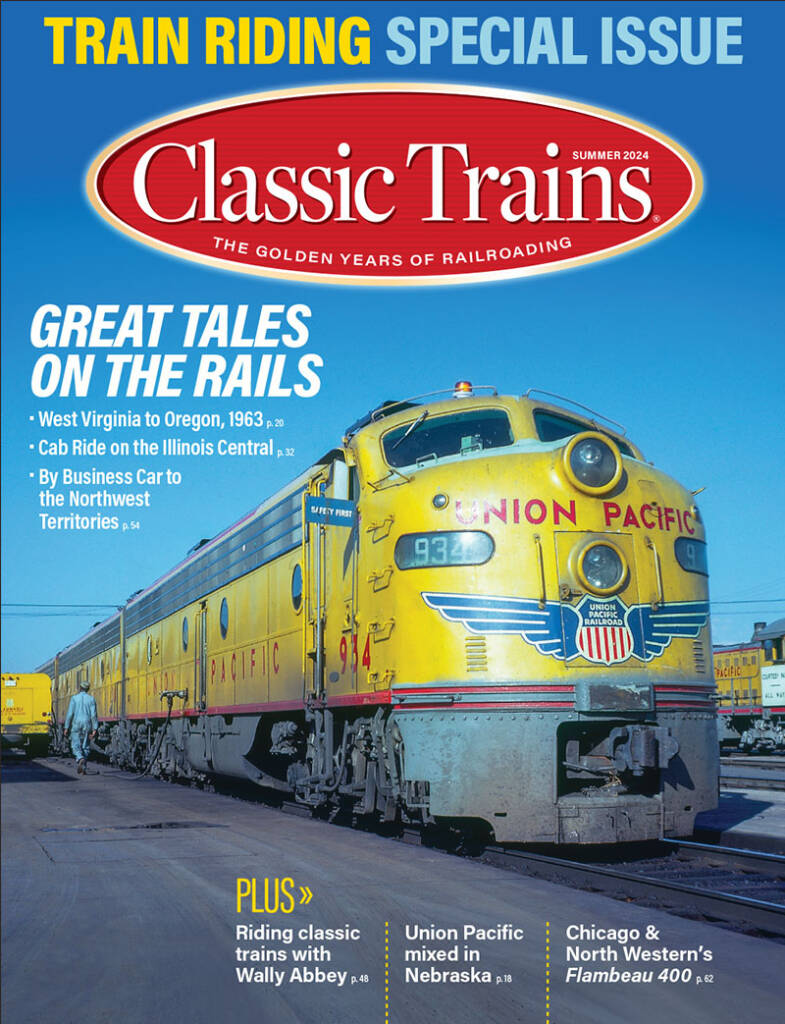 A yellow train on a magazine cover