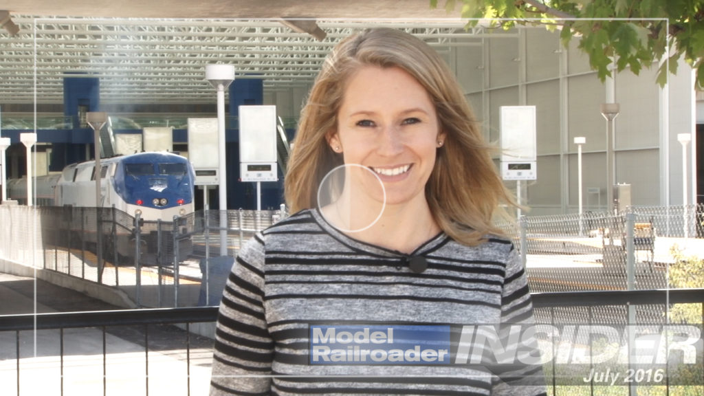 Jenny Freeland standing outside of the Milwaukee Amtrak station