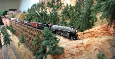 Northern Pacific A-5 4-8-4 crossing Chumstick Canyon trestle