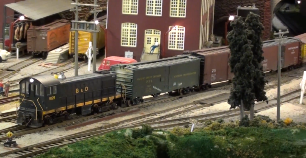 B&O Alco switching the Cody Packing Co., with live stock cars