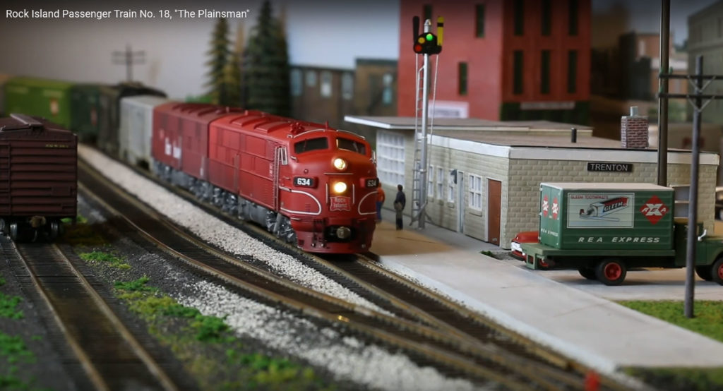 Scene on model train layout