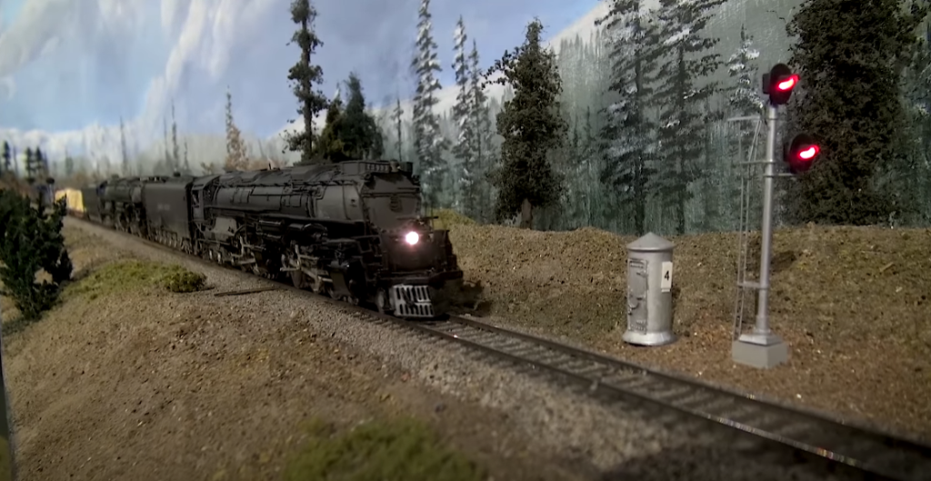 Scene on model train layout