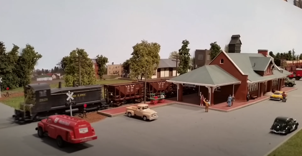 Scene on model train layout