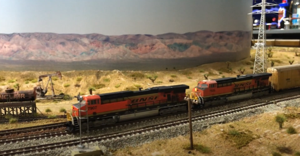 Scene on model train layout