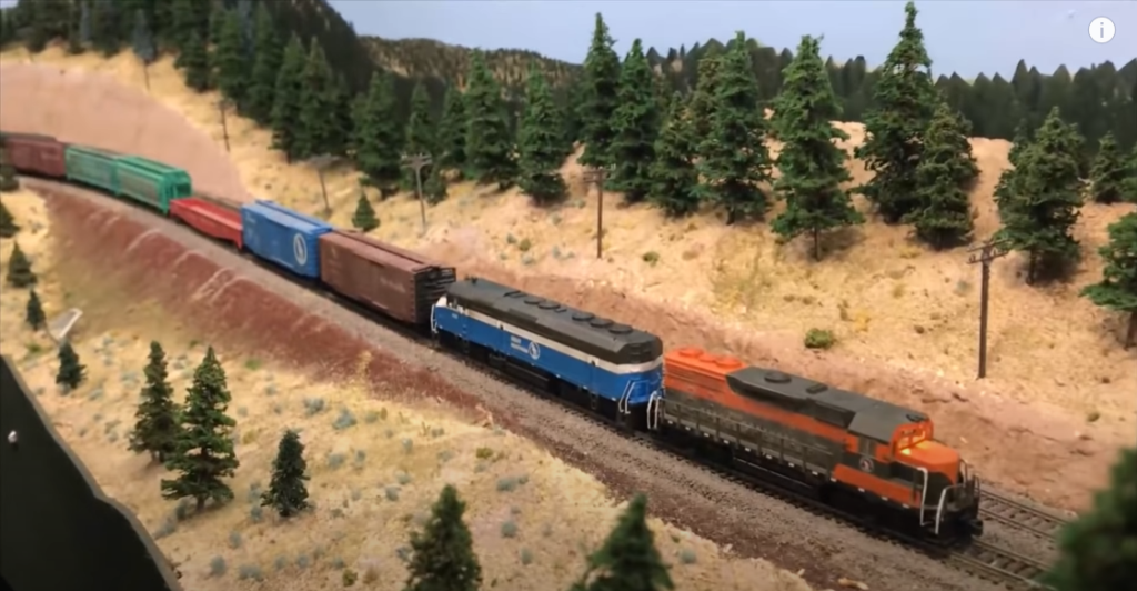 Scene on model train layout