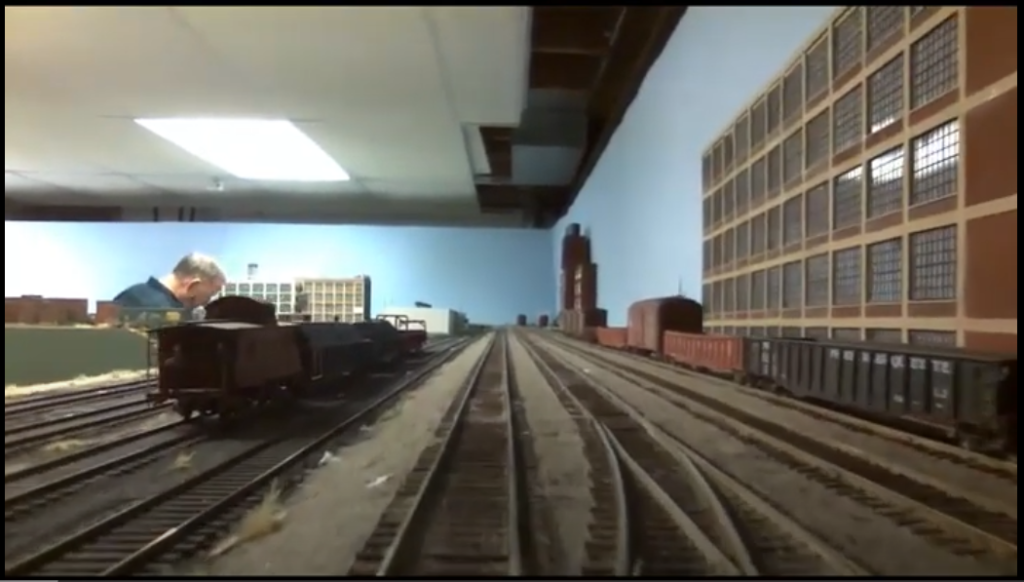 Scene of model train layout