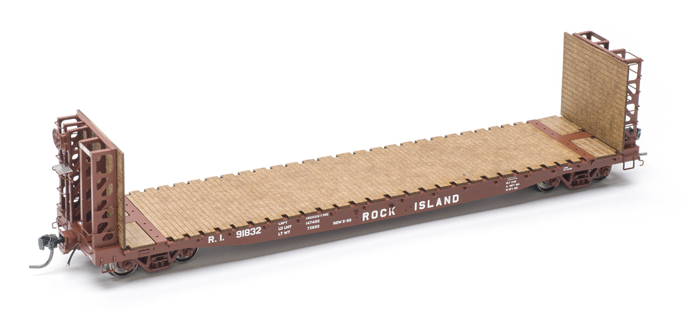 ExactRail HO scale GSI 53'-6" bulkhead flatcar