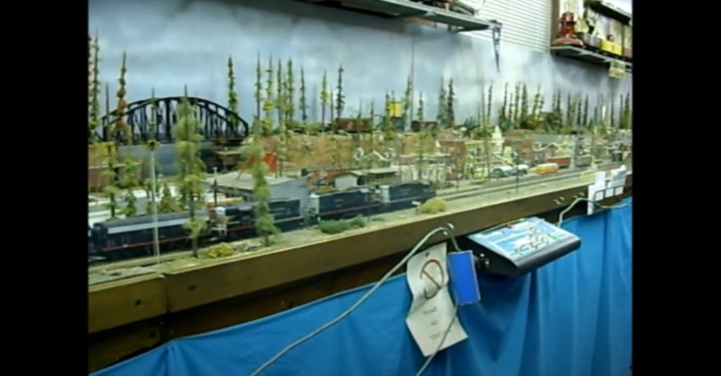 Model railroad layout scene