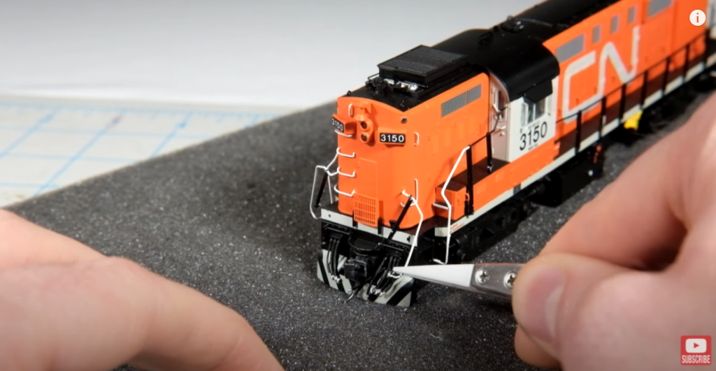 Removing shell of model locomotive