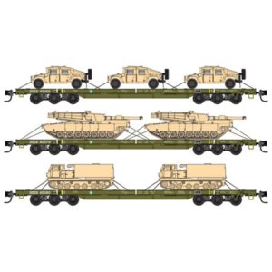 Flatcars with military equipment