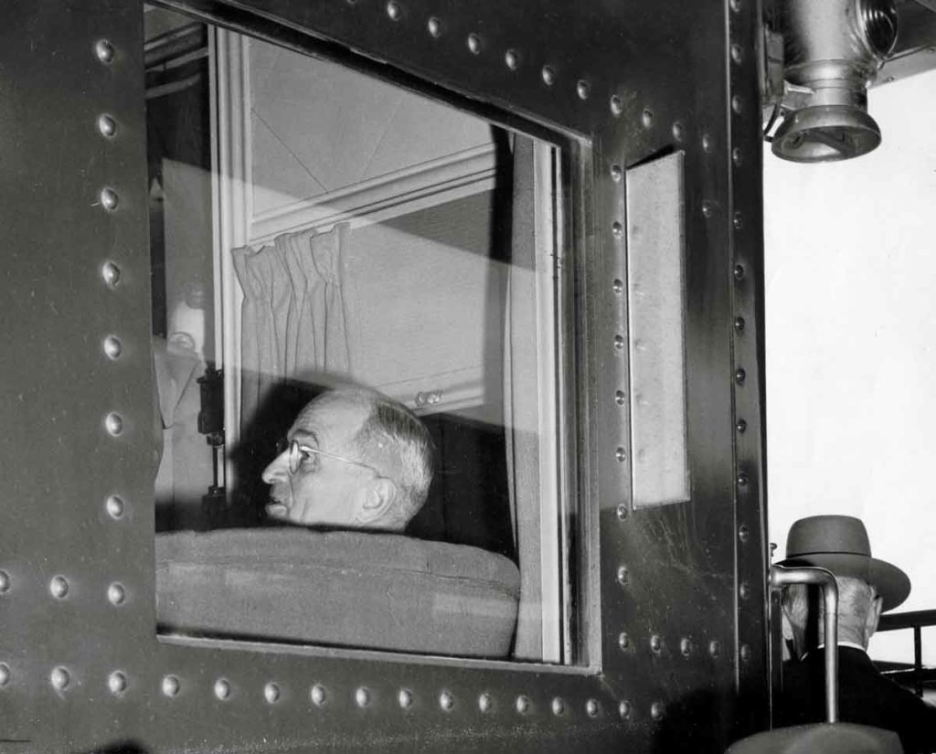 President Truman on Pullman car