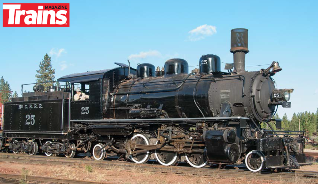 McCloud River Railroad 2-6-2 Prairie type steam locomotive in California in 2008.