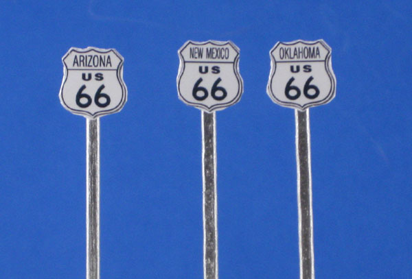 Howards Hobby HO scale Route 66 road signs