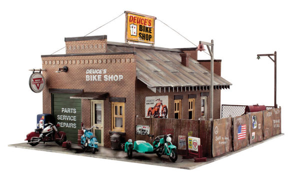 Woodland Scenics HO scale Deuce’s Bike Shop 