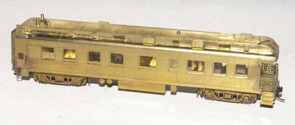 The Coach Yard HO scale Atchison, Topeka & Santa Fe heavyweight business car. Pre-production sample shown.