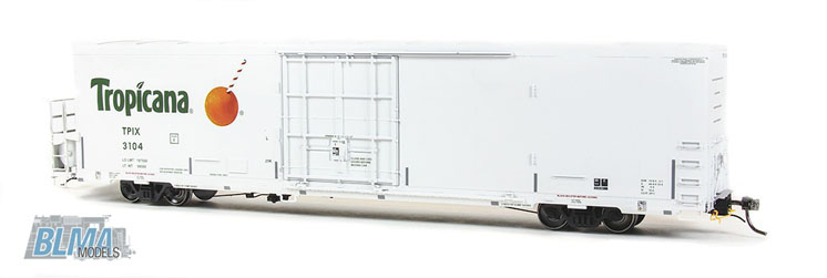 BLMA Models HO scale Tropicana 64-foot mechanical refrigerator car