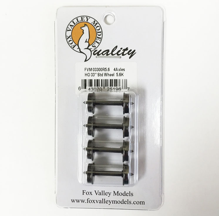 Fox Valley Models HO scale Metal wheelsets with 5.6K resistors
