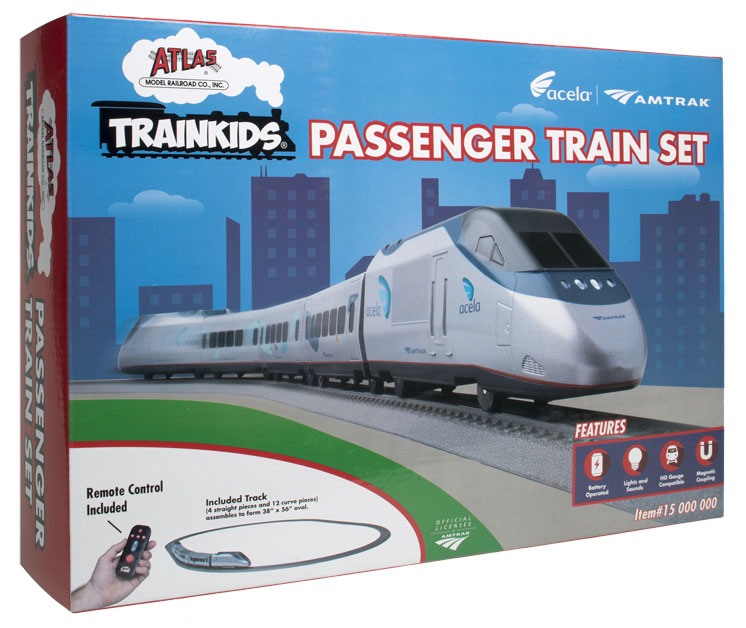 Atlas Model Railroad Co. HO scale Amtrak Acela passenger train set for kids
