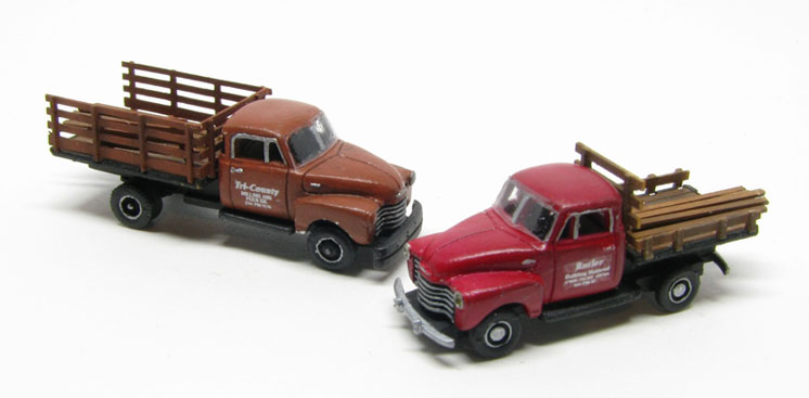 Showcase Miniatures N scale 1950s Chevy trucks
