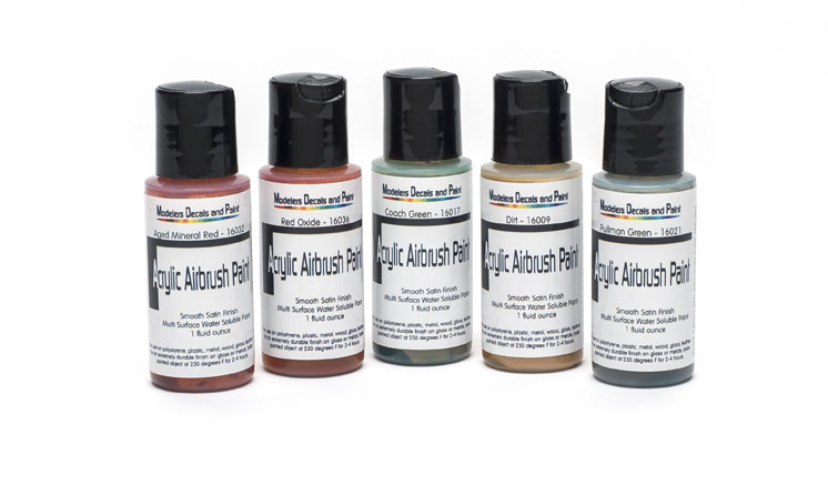 Assorted acrylic paint from Modelers Decals and Paint