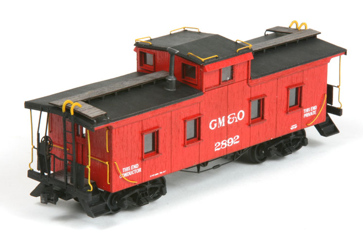 American Model Builders HO scale Gulf, Mobile & Ohio cupola caboose with plywood siding