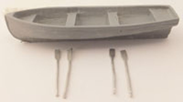 Sea Port Model Works HO scale utility boat with four oars
