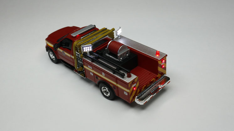 East Coast Circuits custom lighted River Point Station HO Ford F-350 fire truck
