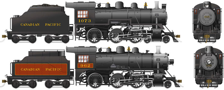 Rapido Trains HO scale Canadian Pacific D10-class 4-6-0 steam locomotive