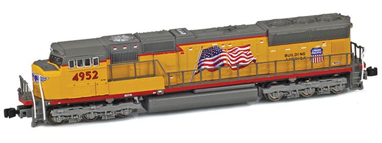 American Z Line Z scale Electro-Motive Division SD70M diesel locomotive with flared radiators
