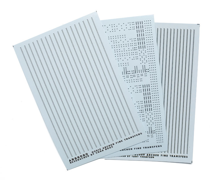 Archer Fine Transfers HO scale raised surface detail decals, available from Kalmbach Hobby Store