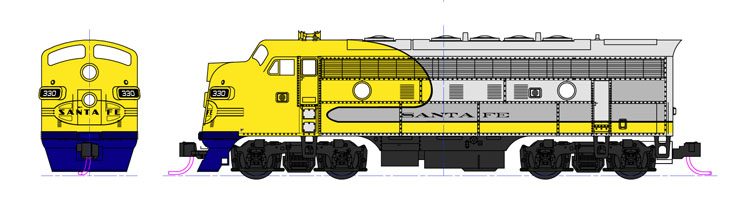 Kato USA N scale Electro-Motive Division F7A and F7B diesel locomotives