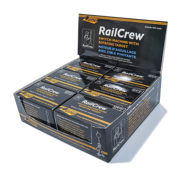 Rapido Trains HO scale RailCrew switch machines and remote uncouplers