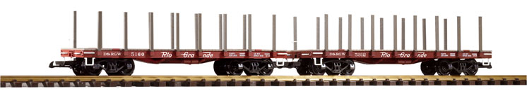 PIKO America large scale Denver & Rio Grande Western flatcar with stakes