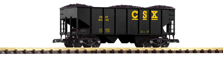 PIKO America large scale CSX two-bay hopper with exterior posts
