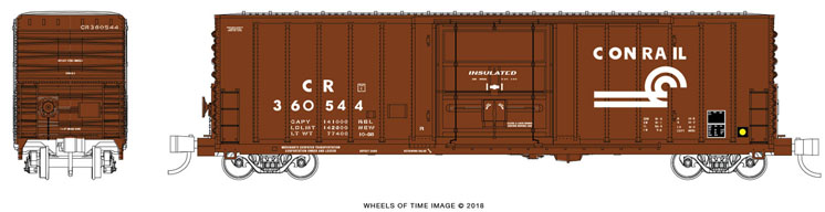 Wheels of Time N scale Pacific Car & Foundry 50-foot plug-door boxcar