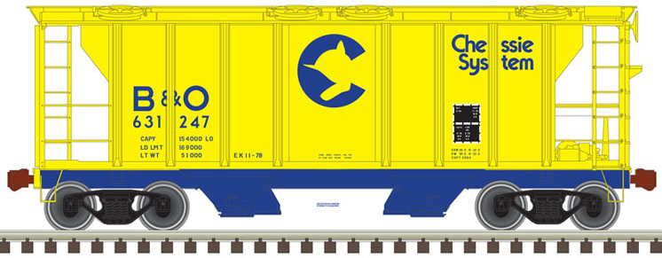 Atlas Model Railroad Co. N scale Pullman-Standard PS-2 two-bay covered hopper