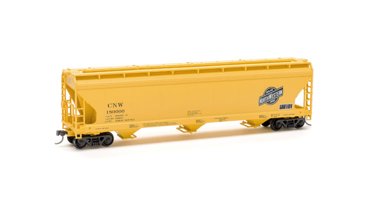 HO scale Chicago & North Western American Car & Foundry 4,600-cubic-foot-capacity three-bay Center Flow covered hopper