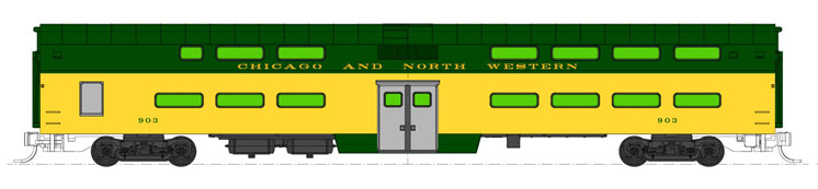 Kato USA N scale Chicago & North Western Pullman bi-level 400 train set
