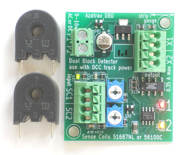 Azatrax DBD current-sensing block occupancy detector circuit for Digital Command Control