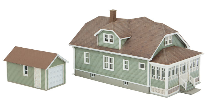 Wm. K. Walthers HO scale updated American bungalow with single-car garage