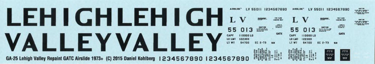 HO scale Lehigh Valley General American 2,600-cubic-foot-capacity early Airslide covered hopper decals