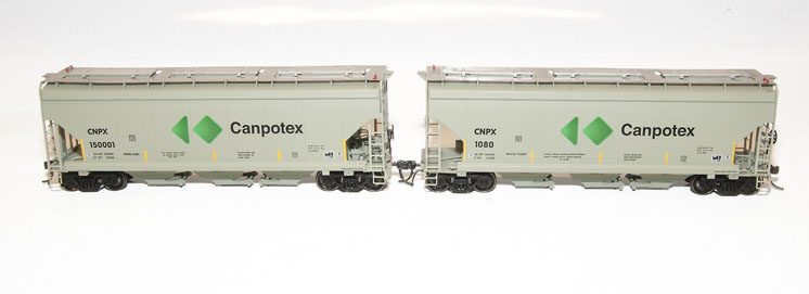 Pacific Western Rail Systems HO scale National Steel Car 4,300-cubic-foot-capacity three-bay covered hoppers