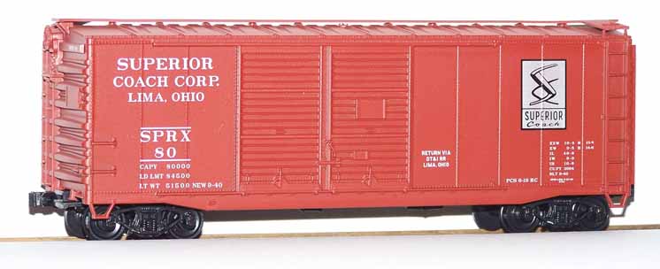 Accurail HO scale Superior Coach Corp. 40-foot double-door boxcar