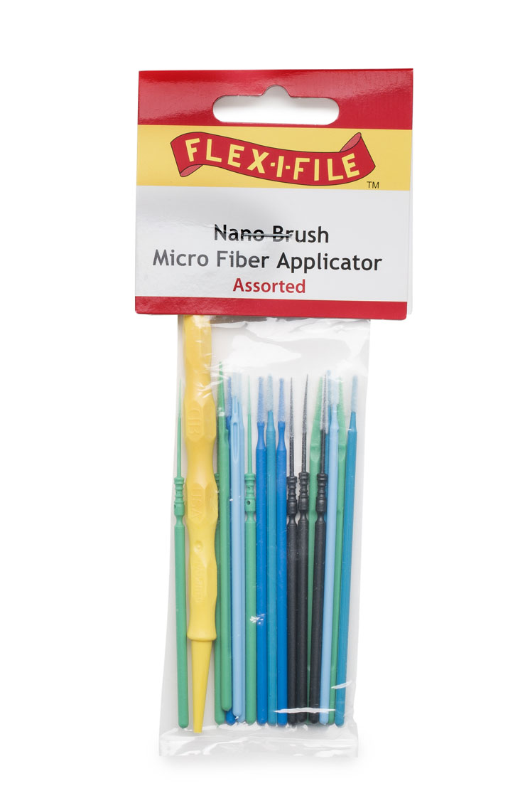 Flex-I-File Nano brush micro fiber applicators, available from Kalmbach Hobby Store