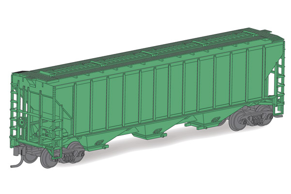 Micro-Trains Line Co. Pullman Standard PS2-CD 44427-cubic-foot-capacity three-bay covered hopper