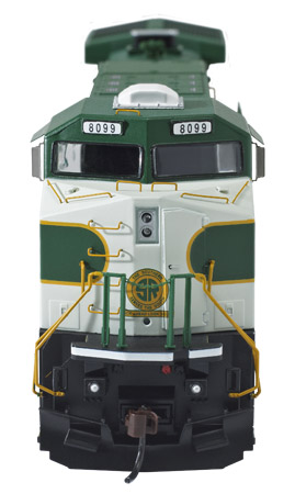 The locomotive features separately applied cab wind deflectors grab irons and handrails